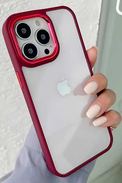 Ceponya Iphone 13 Pro Max Uyumlu Akrilik Kaplama Şeffaf Renkli Lens Koruma Çe...