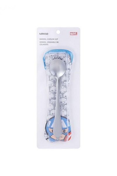 Miniso Marvel Universe Spoon, Fork & Knife Set with Case