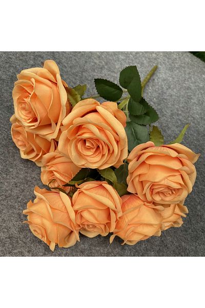 Choice deep orange 14 Artificial flowers simulation 9 head rose bouquet wedding wedding decoration artifici