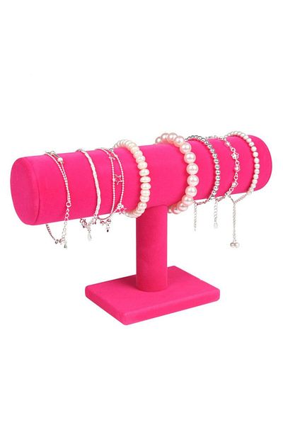 Choice 02 6 Colors Upright Velvet Bracelet Chain Watch Upright Display Rack Jewelry Organizer Hard Jewelry