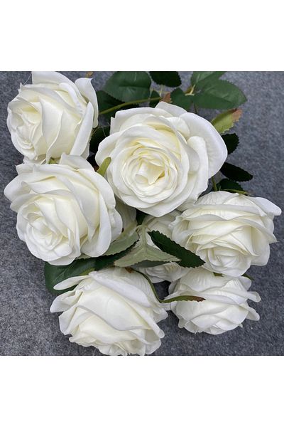 Choice milky white 1 Artificial flowers simulation 9 head rose bouquet wedding wedding decoration artifici
