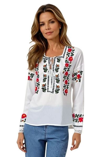 rody's forever Ladies' blouse type B23, crystal white/red