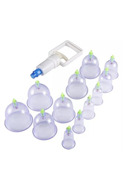 NEXTLY Set 12 Ventuze Si Pompa Cu Vacuum Pentru Masaj Terapeutic, Relaxare, C...