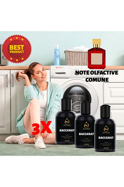 Nuvien Pack of 3 Concentrated Laundry Essences, inspired by Baccarat Rouge 540