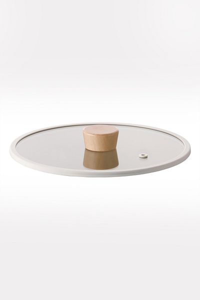 NEOFLAM Beige Fika 26cm Silicone Framed Glass Cover