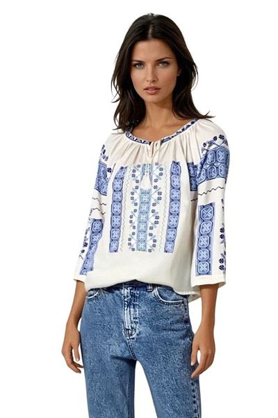 rody's forever Women's blouse type B23, white/cosmic blue