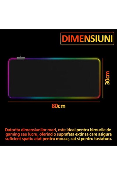 NEXTLY Large Mousepad For Keyboard And Mouse, Borders With RGB Lighting, For