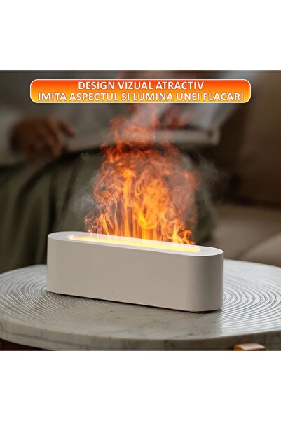 NEXTLY Air Humidifier With Aromatherapy Diffuser Flame Effect, RGB 7 Ambient Lighting