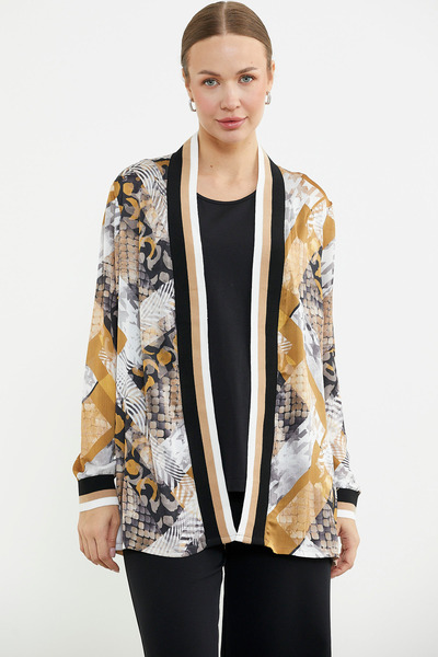 Sementa Rahat Kalıp Desenli İkili Krep Takım - Tarçın