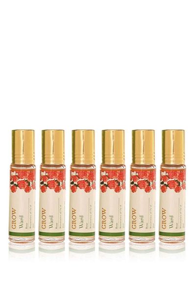 jad Grow Ward Rose Unisex Roll-On Perfume 10 ml (Pack-of-6)