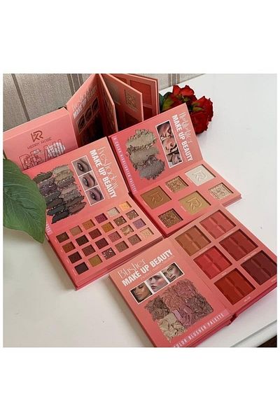 Kerry Rose Perfect 3-in-1 makeup kit - blush, highlighter, eyeshadow in attractive shades