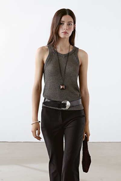 Massimo Dutti %100 keten triko top