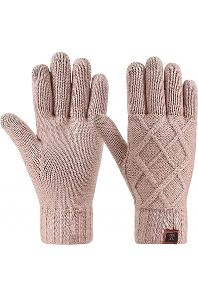 Karll Women's gloves H, beige, textile, 24.3 x 12 cm