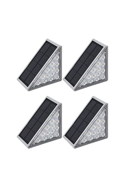 NEXTLY Set 4 X Lampa Solara Scari , Senzor De Lumina, 13 Led-uri, Lumina Calda, 2 Moduri