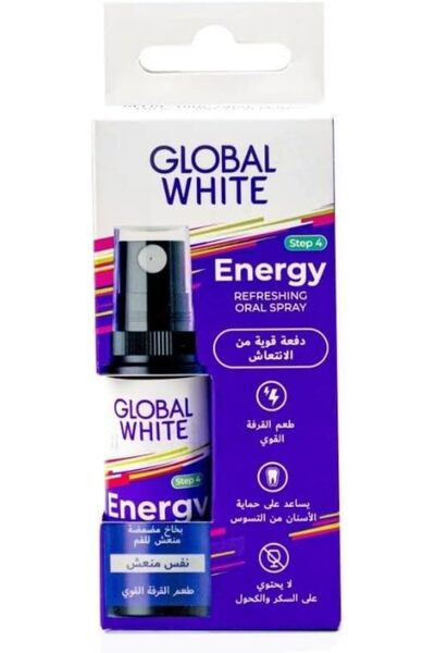 Global White بخاخ فم بنكهة القرفة المنعشة من جلوبال وايت، 15 مل