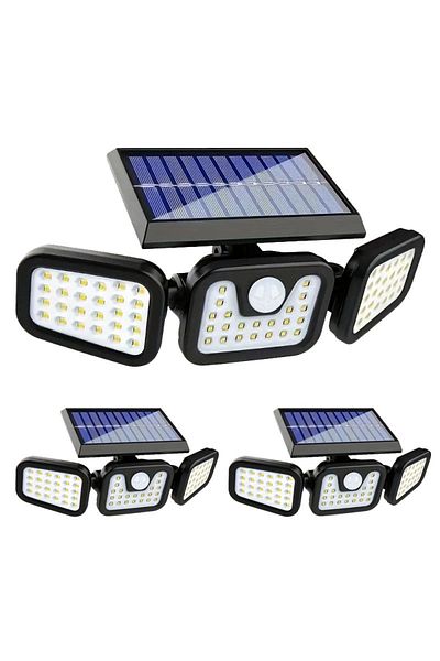NEXTLY Set 3 Lampi Triple Cu Incarcare Solara, 74 X Led Smd, , Cu Senzor De Miscare Si Lumina, Brate