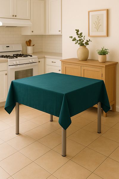 Miabella Home Кадифена квадратна покривка за маса 140x140 | Стилна, мека текстура, покривка за маса, която може да се пере