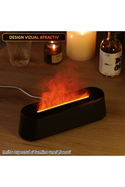 NEXTLY Air Humidifier with Aromatherapy Diffuser Flame Effect, RGB Ambient Lighting