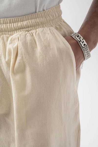 jaceyjace Part Detailed Linen Trousers - Beige