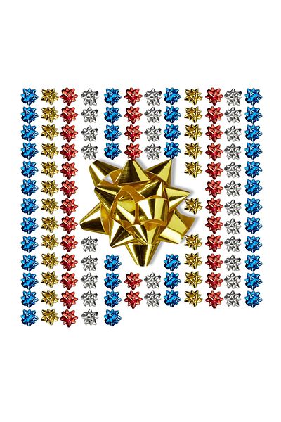 Relaxdays Set of 100 Gift Bows, Relaxdays, multicolor, 2 x 5 cm