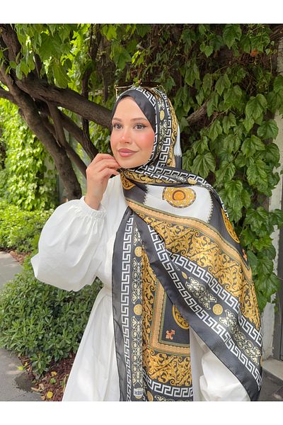 Mira İpek Ethnic Pattern Imported Voile Silk Shawl - Red