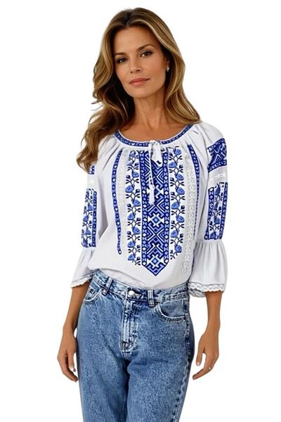 rody's forever Women's blouse type ie RD24, white/cosmic blue