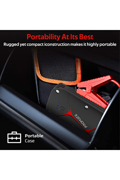 Promate معزز بطارية السيارة 1200 أمبير/12 فولت مع باور بانك 16000 مللي أمبير/ساعة SparkTank-16