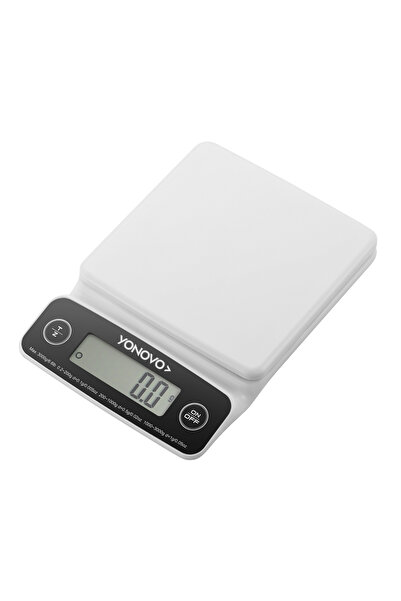 Lawazim Yonovo Square Kitchen Scale - White, 3kg LCD Digital Food Scale 0.1g Accuracy, Tare Function