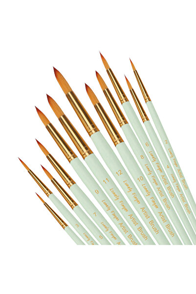 Choice1 مجموعة فرش طلاء احترافية دائرية خضراء مكونة من 12 قطعة، متوفرة بأحجام...