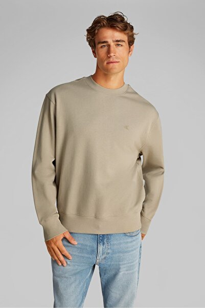 Calvin Klein Erkek Ck Terry Sweatshirt - Bej