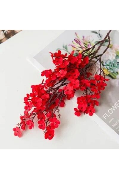 Choice Red Cherry Blossoms Artificial Flowers Baby's Breath Gypsophila Fake Flowers DIY Wedding Home Vase D