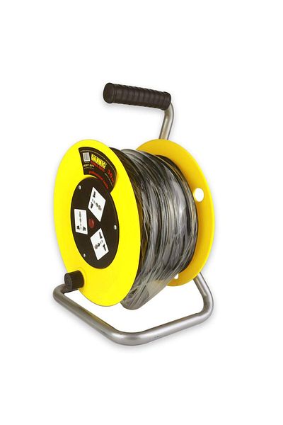 COOYA Mains Extension Cable Reel 30M 2.5mm with 3 sockets, 100% copper core, Black