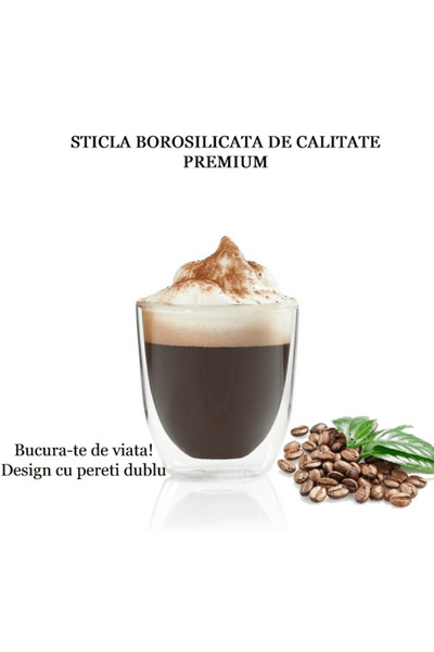 Köken Cana termică de cafea cu pereți dubli 100 ml, strat protector, sticlă borosilicată