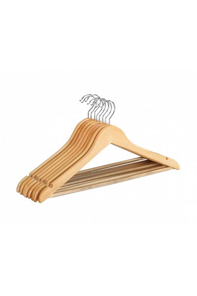 Wenko Set of 8 Wenko Eco hangers, wood