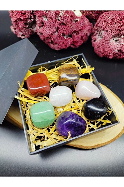 DOĞAL TAŞ DELİSİ Çakra Doğal Taş Set 7 Çakra Büyük Boy