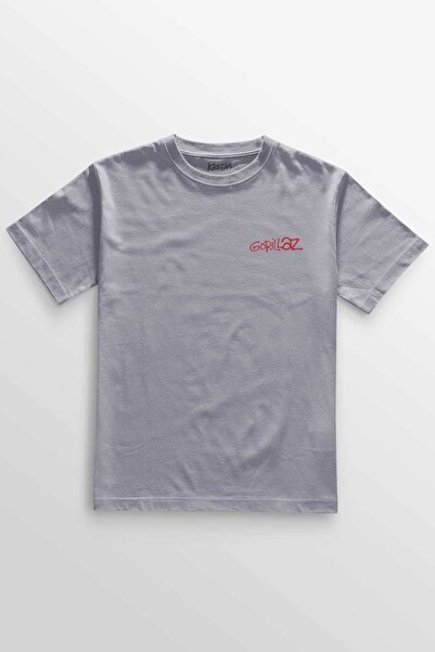 Kretas Siva majica Gorillaz 2D rok bend Blur Damon Albarn Feel Good Štampano ...