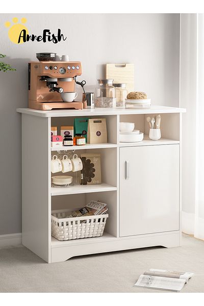 AnneFish Coffee Corner Home Kitchen Bar Cabinet Drawers Display Cabinet Bakers Rack Sideboard For Living Room