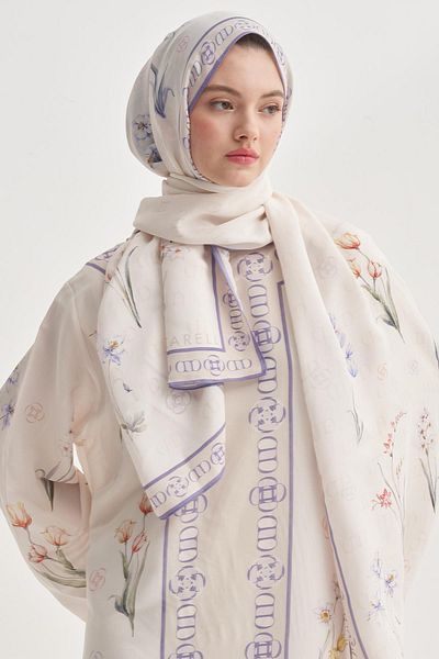 carell Palmara Ecru Monogram Floss Shawl