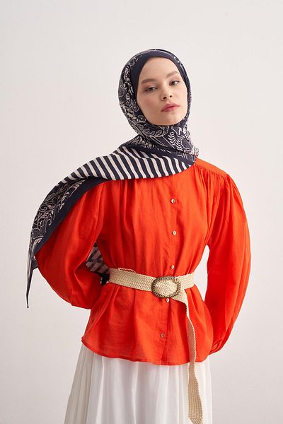 carell Sahra Dark Navy Blue Vela Flush Shawl