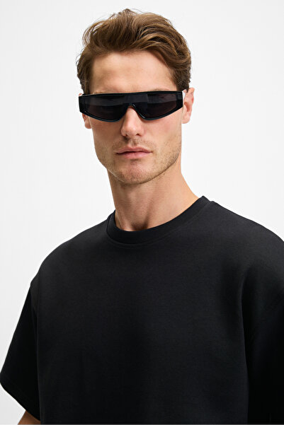 GRIMELANGE DONYEL Ανδρικό κοντομάνικο μπλουζάκι με λαιμόκοψη κανονικό μαύρο