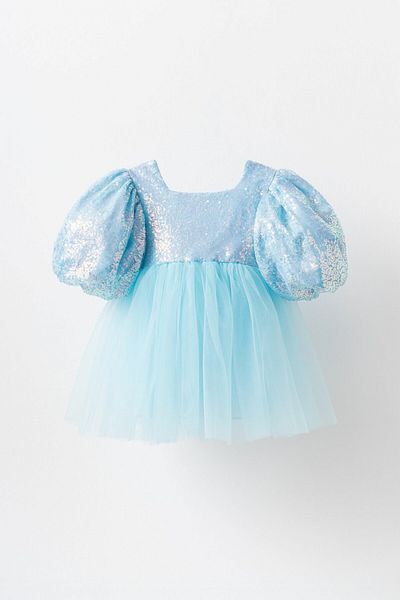 Banamio Rochie de ocazie specială umflată cu paiete din tul cu mâneci cu balon Vera