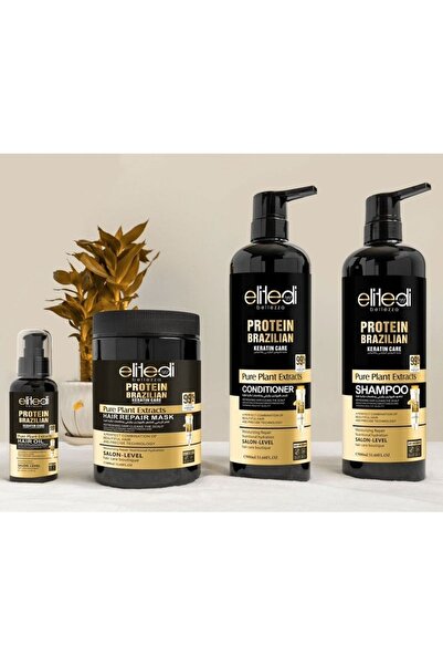 elitedi bellezza مجموعة البروتين البرازيلي للعناية بالشعر شامبو 900مل بلسم 90...