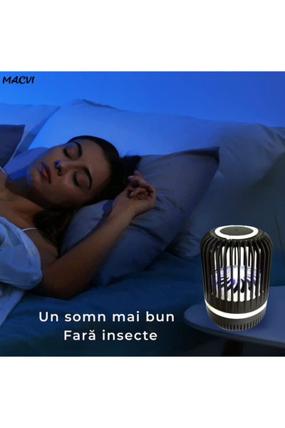 MACVI Macvi® Anti-Insect Lamp with UV LED, 5W, Range 20 m², USB Power, Black