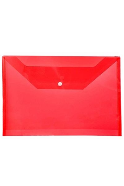 Glanart A3 Size Snap File 1 Piece 47X33.5 cm Snap Envelope File Homework and Project File Red