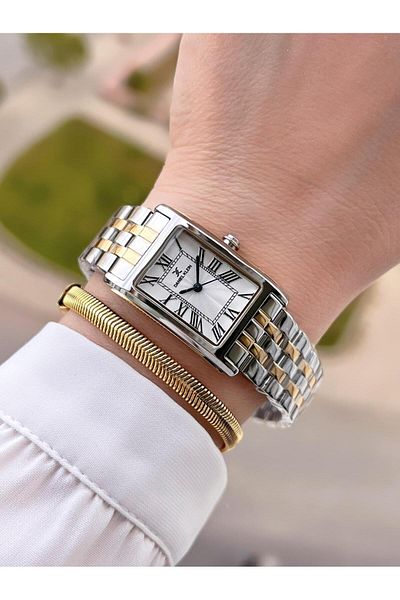 Daniel Klein Retro Vintage 3 Atm Water Resistant Steel Cord Women's Wristwatch and Bracelet Set