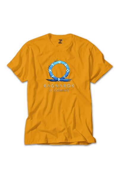 CrowsGate إله الحرب راجناروك قادم تي شيرت ملون أصفر اللون مقاس S