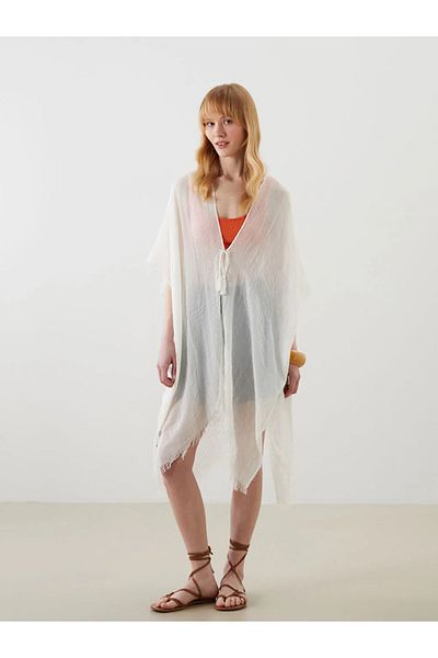 LC Waikiki LCW ACCESSORIES Γυναικείο κιμονό με γιακά σάλι εκρού
