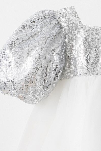 Banamio Rochie de ocazie specială umflată cu paiete din tul cu mâneci cu balon Vera
