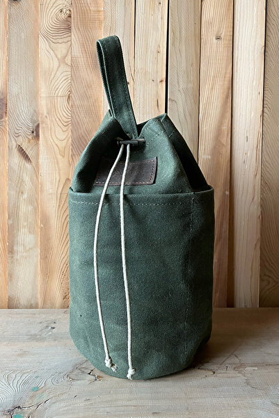 Tantobushcraft Round Bottom Equipment Bag – Waxed Canvas, Waterproof, 5.5 Lit...