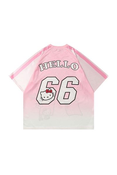Gofeel Ribbon Hello Kitty Detail Jersey Jersey T-Shirt